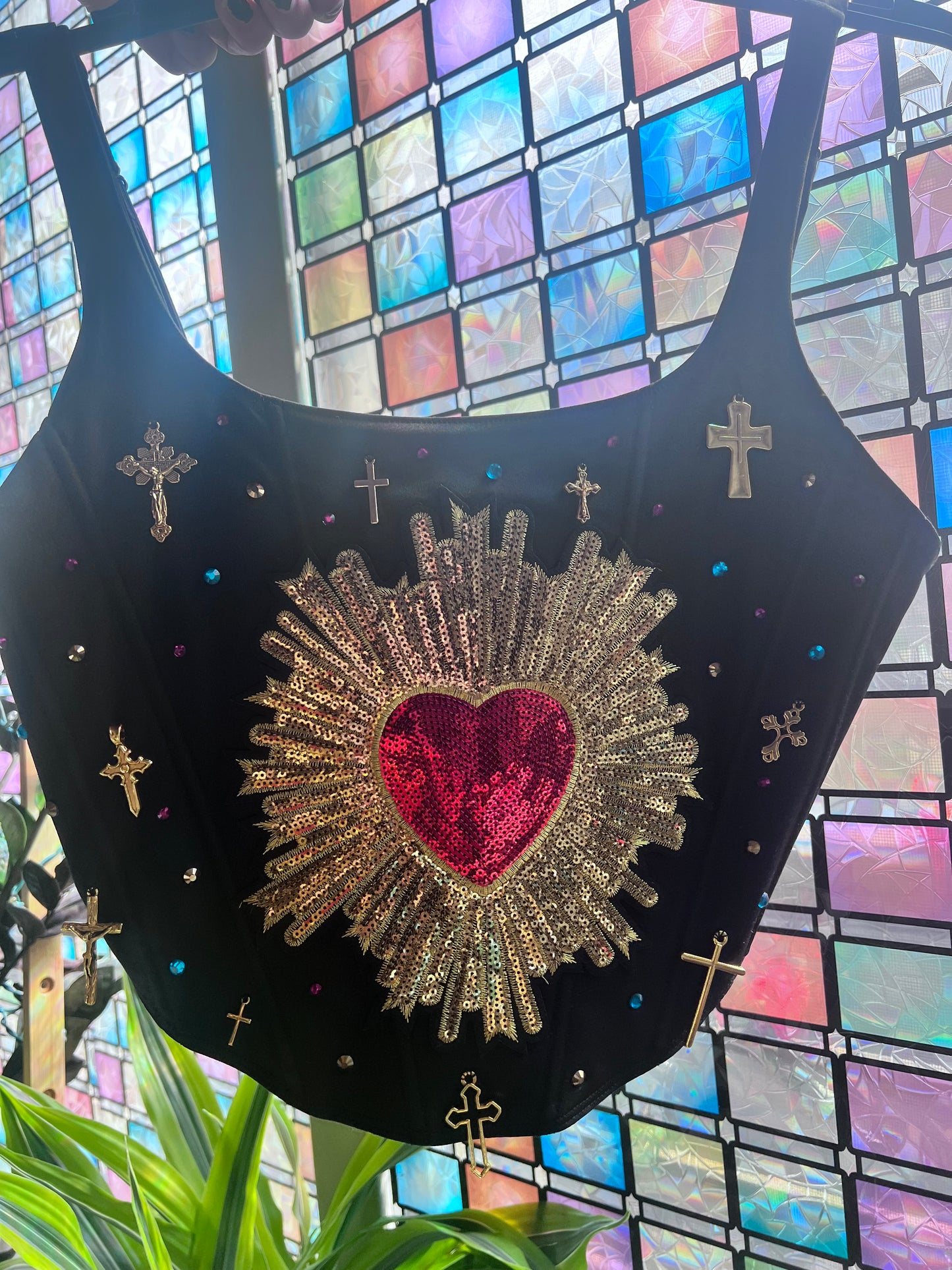 Sacred Heart Corset Tank Top